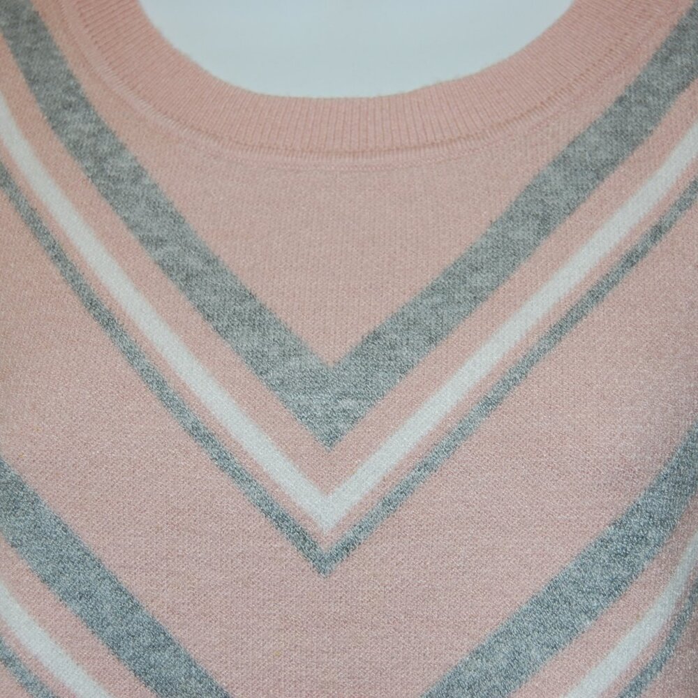 Liz Claiborne, Chevron stripe, pink sweater - Picture 5 of 8